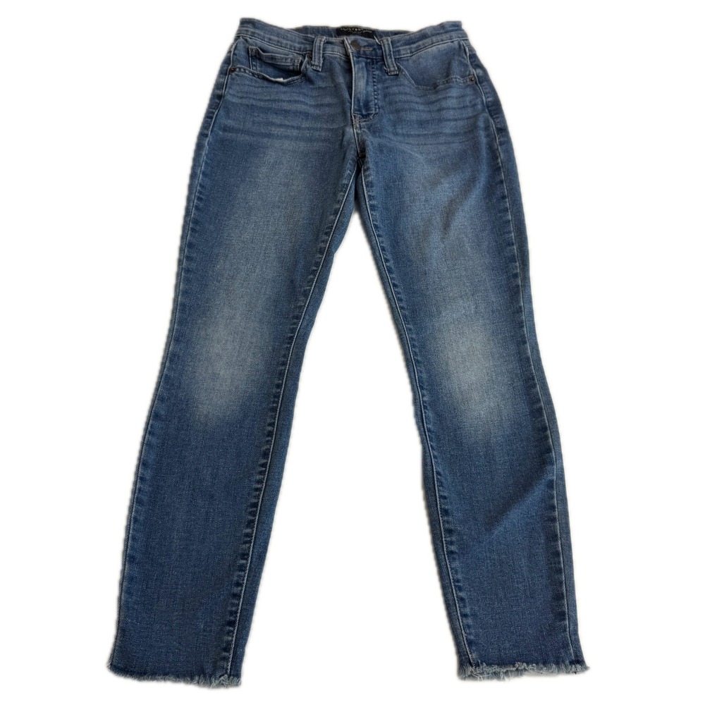 Lucky Brand Jeans Womens 2/26 Blue Raw Hem Ankle Skinny Denim Casual Frayed Chic